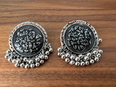 Silver Earrings with floral design